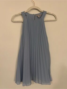 H&M Light Blue Pleated Halter Tank Top Size Medium